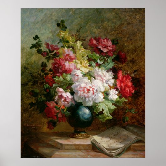 Still life with flowers and sheet music poster (Vorne)