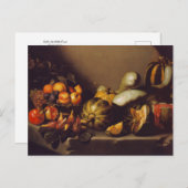 Still Life with Frucht by Caravaggio Postcard Postkarte (Vorne/Hinten)