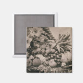 Still Life with Fruit, 1860 (sepia Foto) Magnet (Vorderseite/Rückseite)