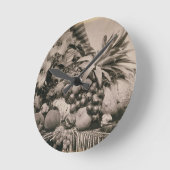 Still Life with Fruit, 1860 (sepia photo) Runde Wanduhr (Winkel)
