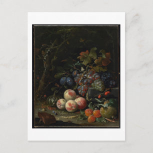 Still Life with Fruit, Foliage and Insects, c.1669 Postkarte
