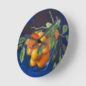 Still Life with Lemons and Orange Branch Runde Wanduhr (Winkel)