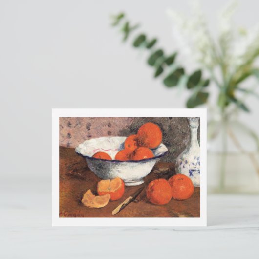 Still Life with Oranges by Gauguin Postkarte (Stehend Vorderseite)