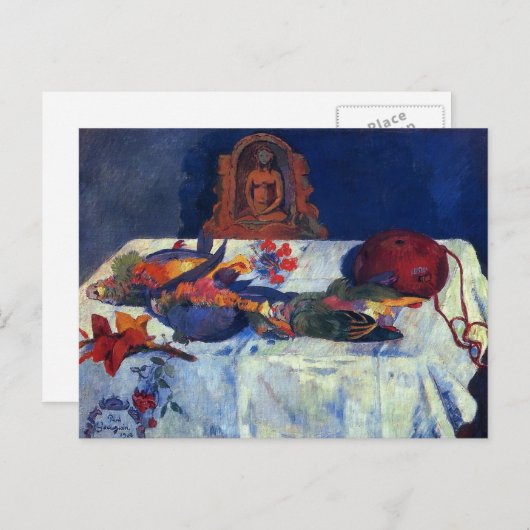 'Still Life with Parrots' - Paul Gauguin Postkarte (Vorne/Hinten)