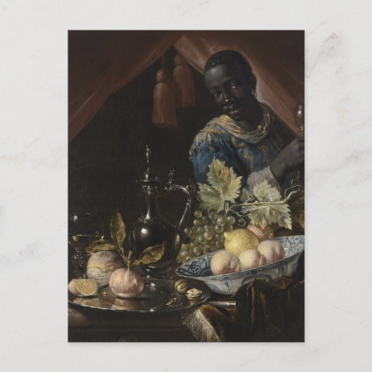 Still-life with peaches and a lemon postkarte (Vorderseite)