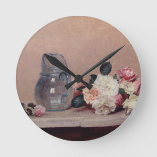 Still Life with Roses, 1889 (oil on canvas) Runde Wanduhr