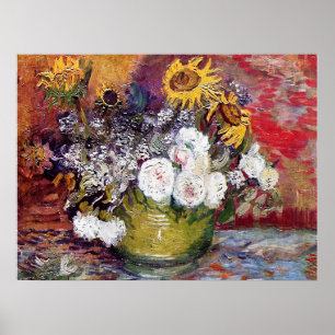 Still Life with Roses and Sunflowers - Van Gogh Poster