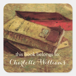 Still Life with Three Books by Vincent van Gogh Quadratischer Aufkleber