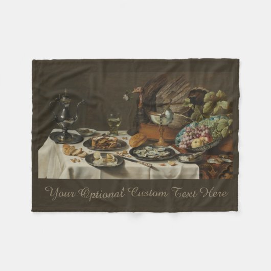 "Still Life with Turkey Pie" Zolldecke Fleecedecke (Vorderseite (Horizontal))