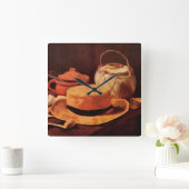 Still Life Yellow Straw Hat von Vincent van Gogh Quadratische Wanduhr (Zuhause)