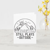 Still Plays Outdoor Camping Funny Wandern Lover Ca Karte (Gelbe Blume)