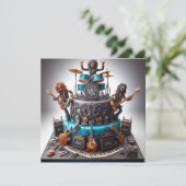 STILL ROCKING, Ältere Erwachsene Geburtstagsfeier Einladung (Stehend Vorderseite)