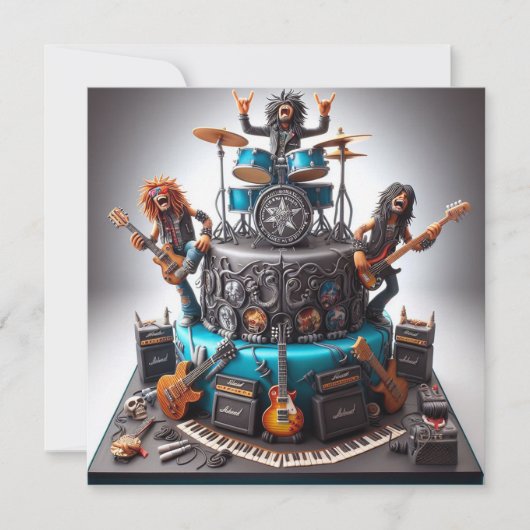 STILL ROCKING, Ältere Erwachsene Geburtstagsfeier Einladung (Vorderseite)