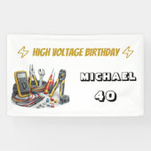 Still Shocking at 40 Electrician Birthday Party Banner (Horizontal)