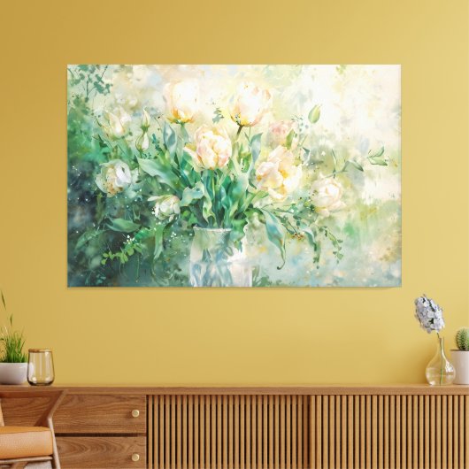*~* Still Spring Blume TV2 Stretched Canvas Print Leinwanddruck (Insitu (Wohnzimmer))