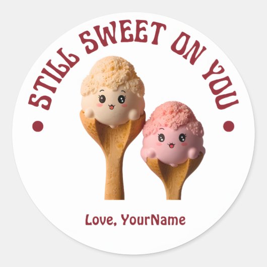 Still Sweet on You Cute Valentine Sticker (Vorderseite)