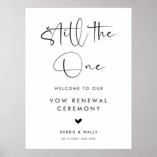 Still the One Wedding Vow Renewal Welcome Poster (Vorne)