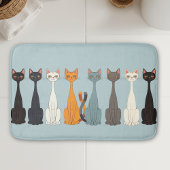 Still Tired Cats - Cat Mom Lover - Blue Graphic Badematte