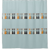 Still Tired Cats - Cat Mom Lover - Blue Graphic Duschvorhang (Vorderseite)