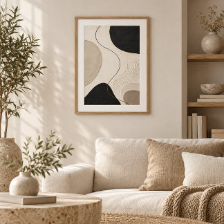 Still Trace | Minimal Abstract Plaster Art Print Poster