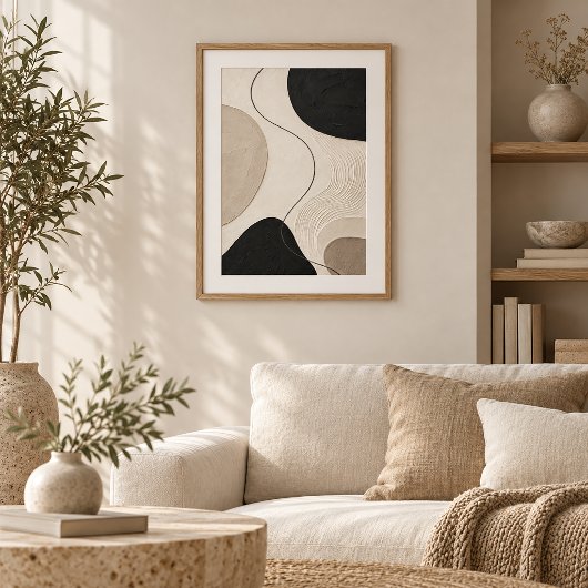 Still Trace | Minimal Abstract Plaster Art Print Poster