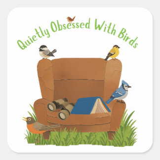 Still von Vögeln besessen Quadratischer Aufkleber