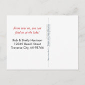 Still Water Red Canoe Neue Adresse Ankündigungspostkarte (Rückseite)