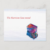 Still Water Red Canoe Neue Adresse Ankündigungspostkarte (Vorderseite)