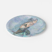 Still Waters Mutter und Baby Mermaids Baby Dusche Pappteller (Schrägansicht)