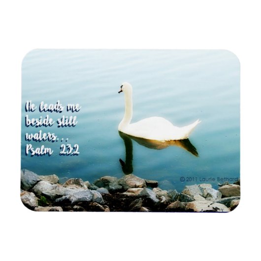 Still Waters Scripture Inspiration Foto Magnet (Horizontal)