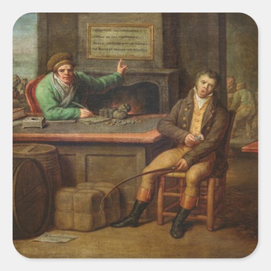 Stille, 1818 quadratischer aufkleber (Vorderseite)