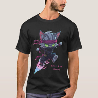 Stille aber miauende lustige Katzen T-Shirt