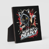 Stille, aber tödlich - Niedliche Funny Ninja Cat Fotoplatte (Vorderseite)