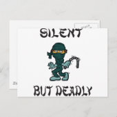 stille, aber tödliche Ninja-Furz Postkarte (Vorne/Hinten)