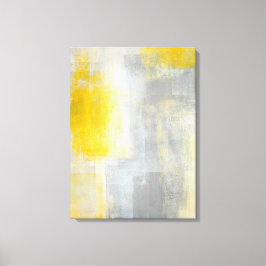 "Stille" Abstrakte, grau-gelbe Kunstdrucke Leinwanddruck