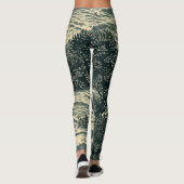 Stille am Meer: Lino Cut Artwork Leggings (Rückseite)
