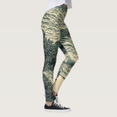 Stille am Meer: Lino Cut Artwork Leggings (Rechts)