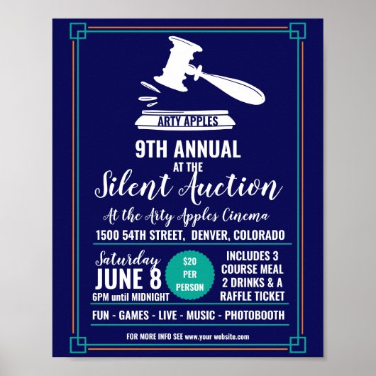 Stille Auktion Fonds sammeln Flyer und Plakat (Vorne)