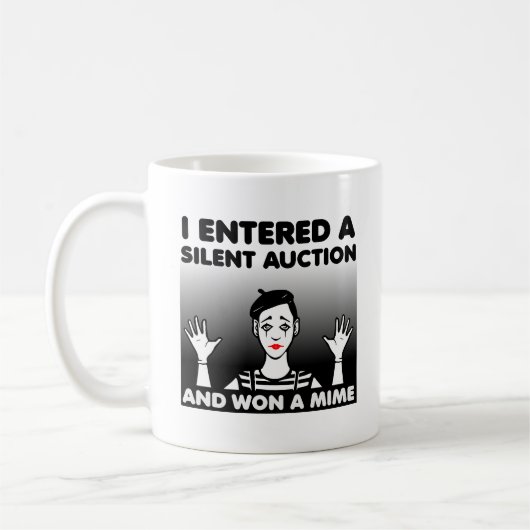 Stille Auktion Mime Funny Mug Kaffeetasse (Links)