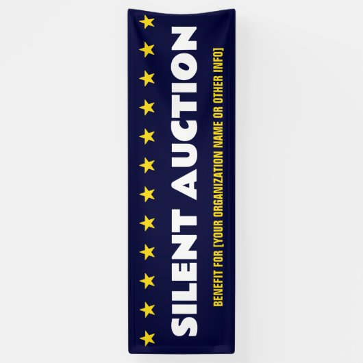 Stille Auktion mit Sternen und Nutzen Informatione Banner (Vertikal)