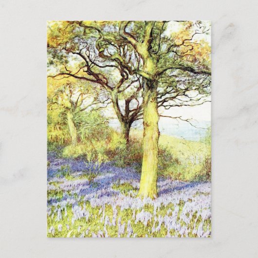 Stille Bäume und Blume Landschaft Postkarte (Vorderseite)