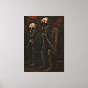 "Stille Begleiter" Kubist & Expressionist . Leinwanddruck
