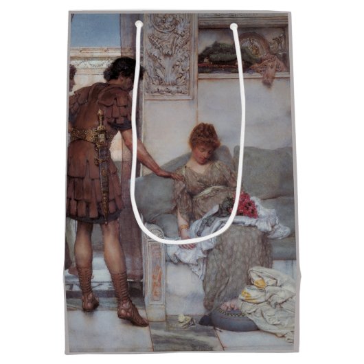 Stille Begrüßung (von Lawrence Alma-Tadema) Mittlere Geschenktüte (Rückseite)