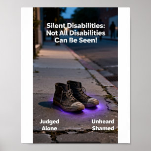 Stille Behinderungen Awareness Getragene Schuhe Po Poster