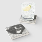 Stille Beobachter Steinuntersetzer (Seitenansicht)