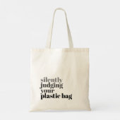 Stille Beurteilung Ihrer Plastiktüte Tragetasche (Rückseite)