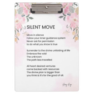 Stille Bewegung - Ermutigung der Gedichte Klemmbrett