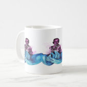 Stille, blaue Hände Kaffeetasse (Vorderseite Links)