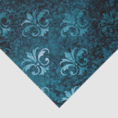 Stille Blume und Lichter auf blauem Dekor Seidenpapier (Detail)