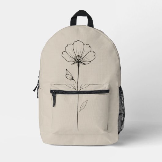 Stille Blüte Bedruckter Rucksack (Vorderseite)